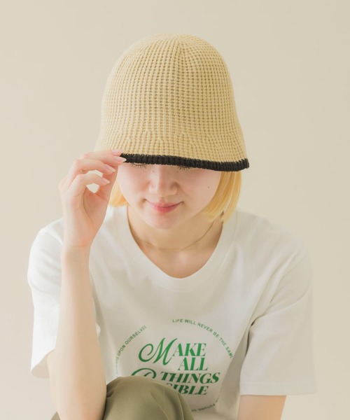 SMELLY（スメリー）の「バイカラーラインハット（ハット・レディース・アイボリー/ベージュ/ブラック・-）」の17枚目の写真