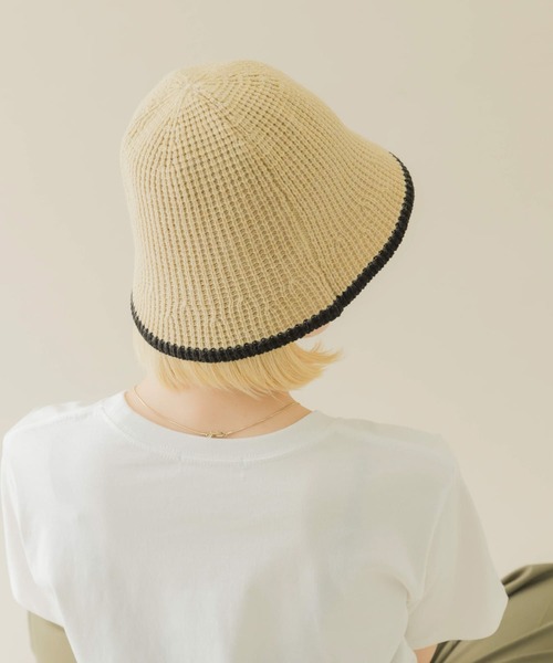 SMELLY（スメリー）の「バイカラーラインハット（ハット・レディース・アイボリー/ベージュ/ブラック・-）」の18枚目の写真