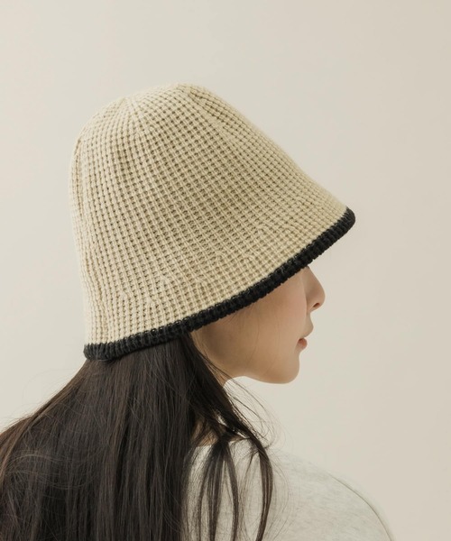 SMELLY（スメリー）の「バイカラーラインハット（ハット・レディース・アイボリー/ベージュ/ブラック・-）」の20枚目の写真