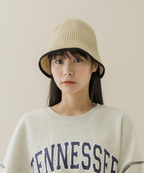 SMELLY（スメリー）の「バイカラーラインハット（ハット・レディース・アイボリー/ベージュ/ブラック・-）」の22枚目の写真