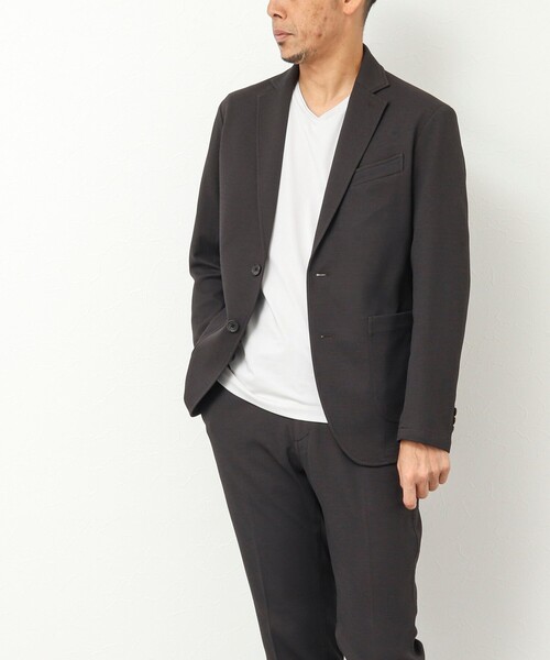 NOLLEY'S goodman（ノーリーズグッドマン）の「《セットアップ対応》バーズアイニット イージージャケット（テーラードジャケット・メンズ・ネイビー/ブラウン/グレー・S/M/L/XL）」の16枚目の写真