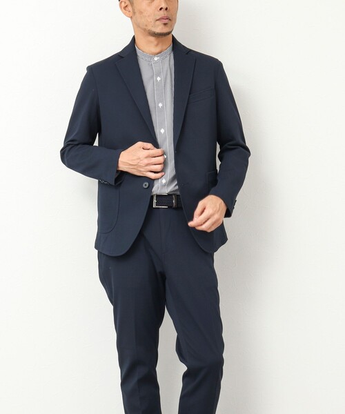 NOLLEY'S goodman（ノーリーズグッドマン）の「《セットアップ対応》バーズアイニット イージージャケット（テーラードジャケット・メンズ・ネイビー/ブラウン/グレー・S/M/L/XL）」の17枚目の写真