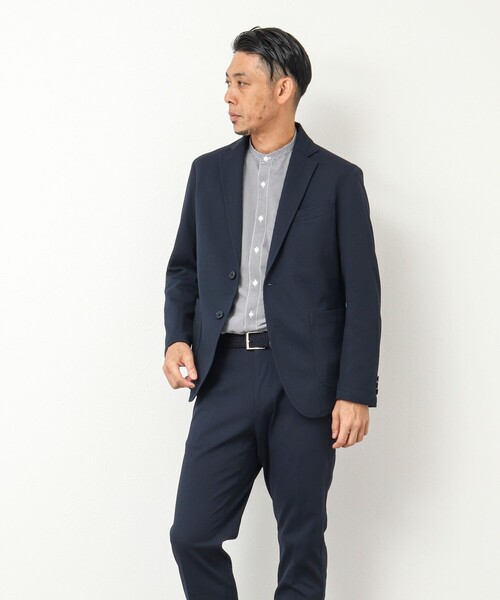 NOLLEY'S goodman（ノーリーズグッドマン）の「《セットアップ対応》バーズアイニット イージージャケット（テーラードジャケット・メンズ・ネイビー/ブラウン/グレー・S/M/L/XL）」の5枚目の写真