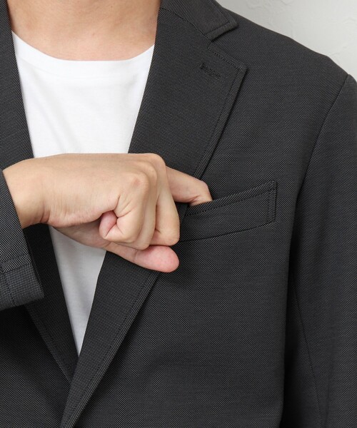 NOLLEY'S goodman（ノーリーズグッドマン）の「《セットアップ対応》バーズアイニット イージージャケット（テーラードジャケット・メンズ・ネイビー/ブラウン/グレー・S/M/L/XL）」の19枚目の写真