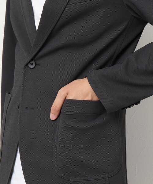 NOLLEY'S goodman（ノーリーズグッドマン）の「《セットアップ対応》バーズアイニット イージージャケット（テーラードジャケット・メンズ・ネイビー/ブラウン/グレー・S/M/L/XL）」の15枚目の写真