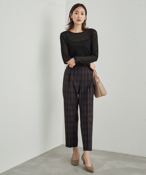 ROPE' PICNIC（ロペピクニック）の「レースカットトップス（Tシャツ/カットソー・レディース・ブラック/キナリ・38）」の6枚目の写真