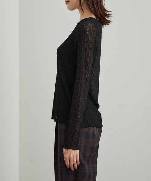 ROPE' PICNIC（ロペピクニック）の「レースカットトップス（Tシャツ/カットソー・レディース・ブラック/キナリ・38）」の14枚目の写真