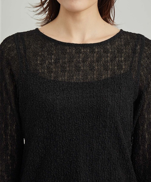 ROPE' PICNIC（ロペピクニック）の「レースカットトップス（Tシャツ/カットソー・レディース・ブラック/キナリ・38）」の16枚目の写真