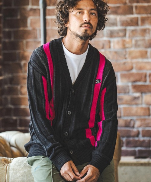 セール】mcg3336- Random Stripe Knit Cardigan カーディガン
