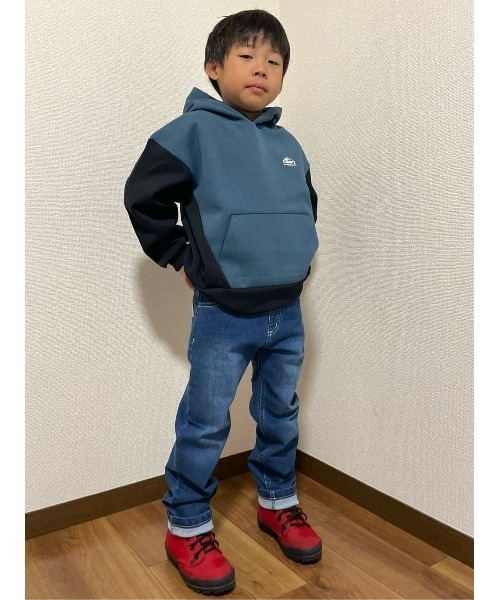 CAMP7(キャンプセブン)の「CAMP7(キャンプ7)吸水速乾/ワンポイントプリントパーカー(パーカー・キッズ・チャコールグレー×ブラック/ブラック×ブルー・110/130/150/160/140/120)」の20枚目の写真