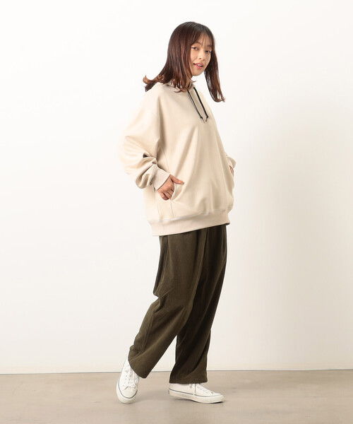 Purple&Yellow（パープルアンドイエロー）の「カットスエードカラーステッチプルオーバーパーカ（パーカー・メンズ・ブラック系その他/マルチ/オレンジ/チャコール/アイボリー/カーキ/ホワイト系その他・LARGE/MEDIUM/X-LARGE/SMALL）」の8枚目の写真