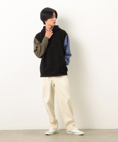 Purple&Yellow（パープルアンドイエロー）の「カットスエードカラーステッチプルオーバーパーカ（パーカー・メンズ・ブラック系その他/マルチ/オレンジ/チャコール/アイボリー/カーキ/ホワイト系その他・LARGE/MEDIUM/X-LARGE/SMALL）」の11枚目の写真