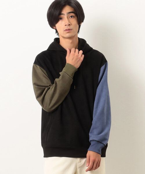 Purple&Yellow（パープルアンドイエロー）の「カットスエードカラーステッチプルオーバーパーカ（パーカー・メンズ・ブラック系その他/マルチ/オレンジ/チャコール/アイボリー/カーキ/ホワイト系その他・LARGE/MEDIUM/X-LARGE/SMALL）」の12枚目の写真