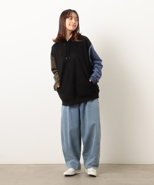 Purple&Yellow（パープルアンドイエロー）の「カットスエードカラーステッチプルオーバーパーカ（パーカー・メンズ・ブラック系その他/マルチ/オレンジ/チャコール/アイボリー/カーキ/ホワイト系その他・LARGE/MEDIUM/X-LARGE/SMALL）」の13枚目の写真