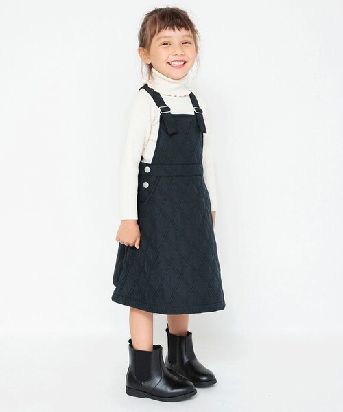 BRANSHES（ブランシェス）の「キルティングジャンパースカート（スカート・キッズ・ネイビー/アイボリー・90/100/150/130/110/120/140）」の10枚目の写真