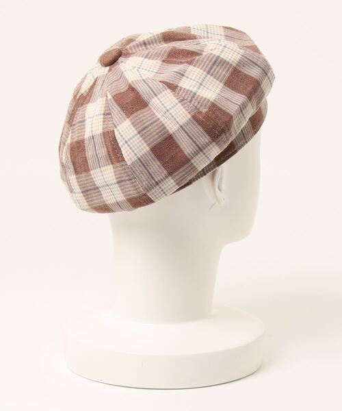 clear（クリア）の「チェック柄ベレー帽（ハンチング/ベレー帽・レディース・ピンク/ブラック・F）」の3枚目の写真