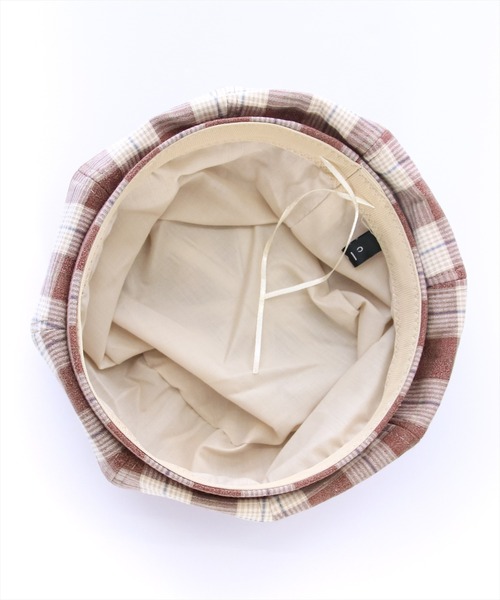 clear（クリア）の「チェック柄ベレー帽（ハンチング/ベレー帽・レディース・ピンク/ブラック・F）」の6枚目の写真