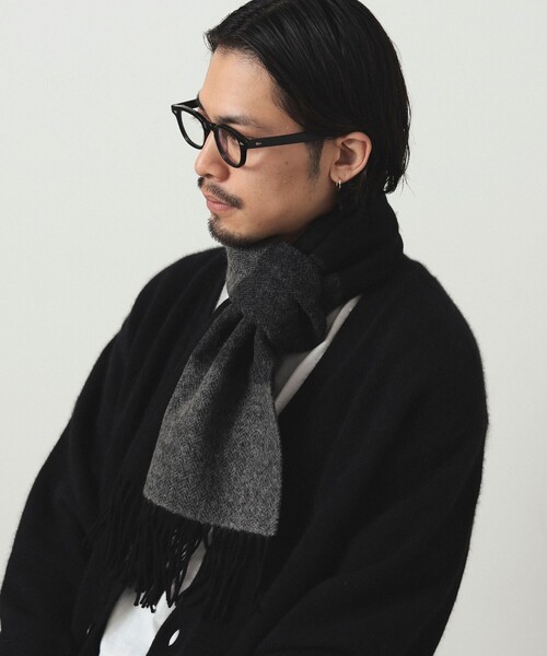 B:MING by BEAMS（ビーミングバイビームス）の「B:MING by BEAMS / ボーダー マフラー（マフラー・メンズ・ブラック/ネイビー/ブラウン・ONE SIZE）」の6枚目の写真