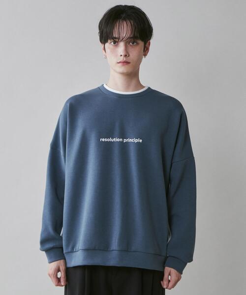 LUCY（ルーシー）の「LUCY/ドルマンフェイクレイヤードプルオーバー（スウェット・メンズ・ブルー/ホワイト・MEDIUM/LARGE）」の11枚目の写真