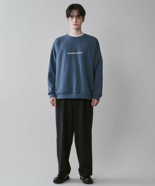 LUCY（ルーシー）の「LUCY/ドルマンフェイクレイヤードプルオーバー（スウェット・メンズ・ブルー/ホワイト・MEDIUM/LARGE）」の13枚目の写真