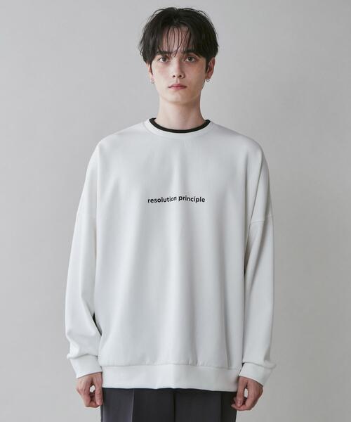 LUCY（ルーシー）の「LUCY/ドルマンフェイクレイヤードプルオーバー（スウェット・メンズ・ブルー/ホワイト・MEDIUM/LARGE）」の10枚目の写真