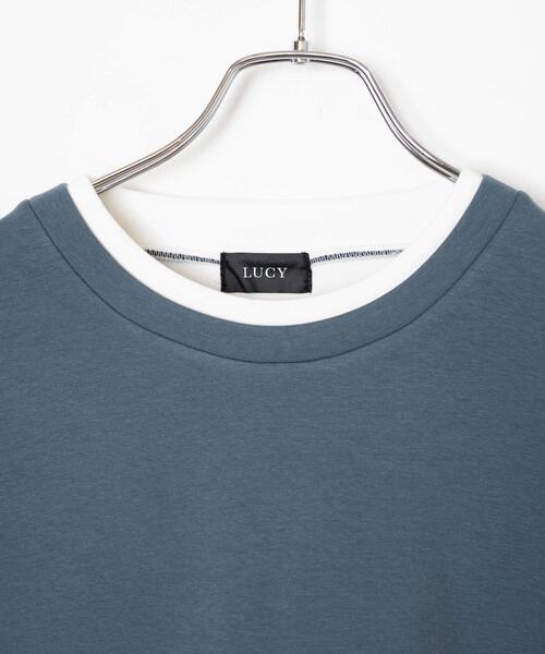 LUCY（ルーシー）の「LUCY/ドルマンフェイクレイヤードプルオーバー（スウェット・メンズ・ブルー/ホワイト・MEDIUM/LARGE）」の20枚目の写真