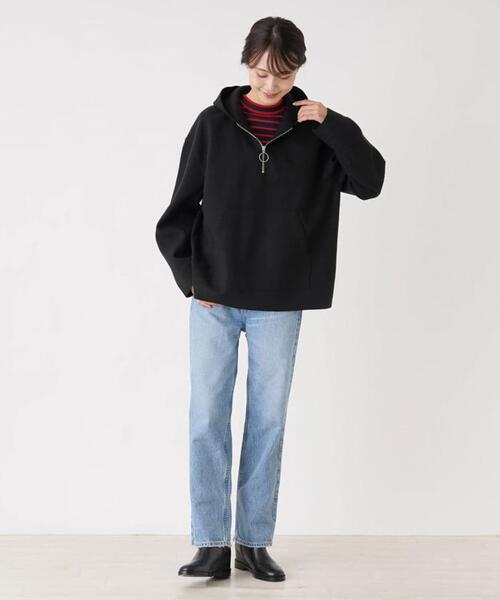 YANUK（ヤヌーク）の「【YANUK】ハーフジップパーカ（パーカー・レディース・ベージュ/ブラック・2）」の21枚目の写真