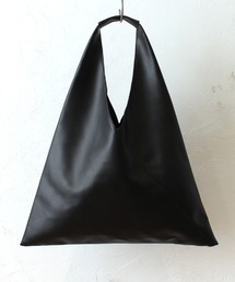 フェイクレザー トライアングルトート