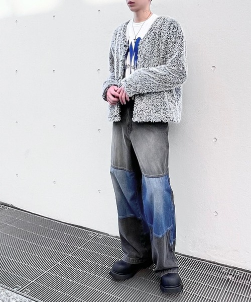 Figments(フィグメンツ)の「ワインディングヤーンカーディガン(カーディガン/ボレロ・レディース・ブラック/グレー・FREE)」の10枚目の写真