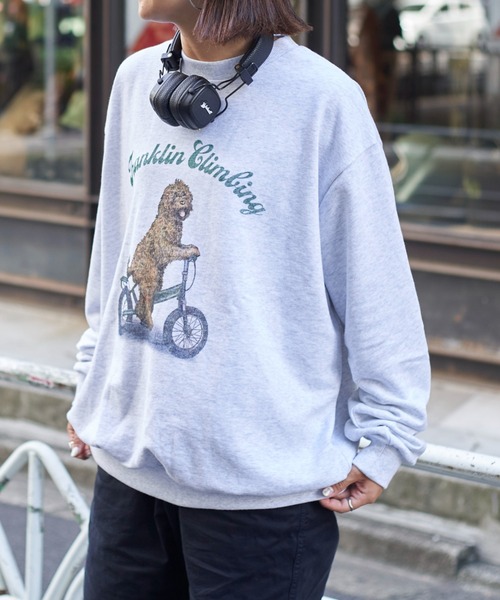 Franklin Climbing（フランクリンクライミング）の「【Franklin Climbing】ラブラドゥードル＆e-BIKEグラフィックスウェット（スウェット・メンズ・ライトグレー/ホワイト/ブラック/ネイビー/アイボリー・MEDIUM/LARGE）」の4枚目の写真