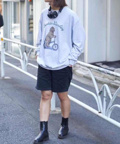 Franklin Climbing（フランクリンクライミング）の「【Franklin Climbing】ラブラドゥードル＆e-BIKEグラフィックスウェット（スウェット・メンズ・ライトグレー/ホワイト/ブラック/ネイビー/アイボリー・MEDIUM/LARGE）」の9枚目の写真