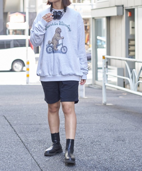 Franklin Climbing（フランクリンクライミング）の「【Franklin Climbing】ラブラドゥードル＆e-BIKEグラフィックスウェット（スウェット・メンズ・ライトグレー/ホワイト/ブラック/ネイビー/アイボリー・MEDIUM/LARGE）」の13枚目の写真