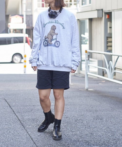 Franklin Climbing（フランクリンクライミング）の「【Franklin Climbing】ラブラドゥードル＆e-BIKEグラフィックスウェット（スウェット・メンズ・ライトグレー/ホワイト/ブラック/ネイビー/アイボリー・MEDIUM/LARGE）」の14枚目の写真