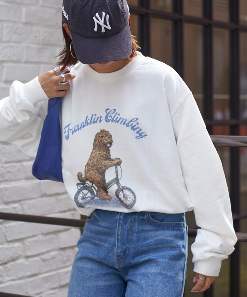 Franklin Climbing（フランクリンクライミング）の「【Franklin Climbing】ラブラドゥードル＆e-BIKEグラフィックスウェット（スウェット・メンズ・ライトグレー/ホワイト/ブラック/ネイビー/アイボリー・MEDIUM/LARGE）」の15枚目の写真