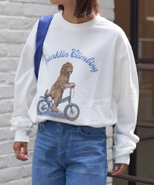 Franklin Climbing（フランクリンクライミング）の「【Franklin Climbing】ラブラドゥードル＆e-BIKEグラフィックスウェット（スウェット・メンズ・ライトグレー/ホワイト/ブラック/ネイビー/アイボリー・MEDIUM/LARGE）」の17枚目の写真