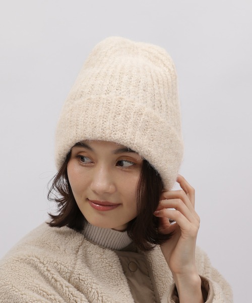 LAKOLE（ラコレ）の「シャギーリブニットワッチ / 980302（ニットキャップ/ビーニー・レディース・イエロー/オフホワイト/ブラック/グレー/ベージュ・FREE）」の2枚目の写真