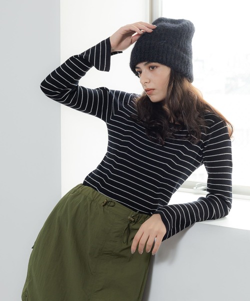 LAKOLE（ラコレ）の「シャギーリブニットワッチ / 980302（ニットキャップ/ビーニー・レディース・イエロー/オフホワイト/ブラック/グレー/ベージュ・FREE）」の10枚目の写真