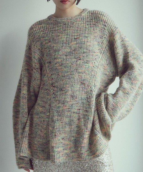 Mirror Mirror on the wall（ミラーミラー）の「(MIRROR MIRROR ON THE WALL)ネオンカラーネップヤーンペプラムニット（ニット/セーター・レディース・ピンク/グレー・FREE）」の18枚目の写真