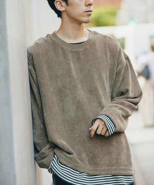 JOURNAL STANDARD relume(ジャーナルスタンダード レリューム)の「CALIFORNIA コーデュロイプルオーバーTシャツ(Tシャツ/カットソー・メンズ・ブラック/ブラウン/カーキ・MEDIUM/LARGE)」の3枚目の写真