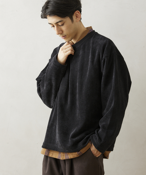 JOURNAL STANDARD relume(ジャーナルスタンダード レリューム)の「CALIFORNIA コーデュロイプルオーバーTシャツ(Tシャツ/カットソー・メンズ・ブラック/ブラウン/カーキ・MEDIUM/LARGE)」の2枚目の写真