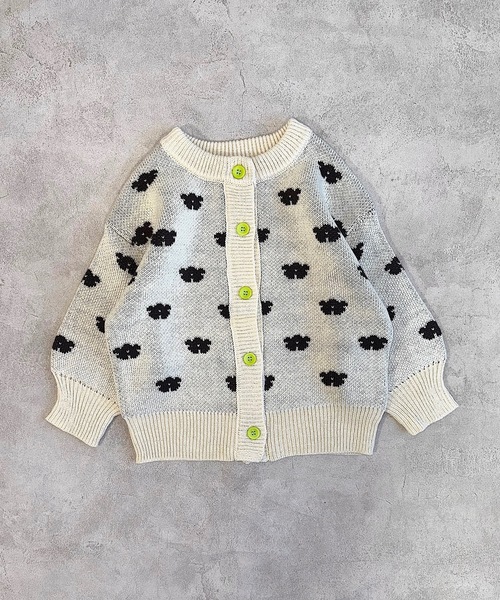 HOGAN RANCH WEAR（ホーガンランチウエア）の「【おうちで洗えるニット】ジャガードニットカーディガン（kids/S～LL）（カーディガン/ボレロ・キッズ・ピンク/オレンジ/マルチ/オフホワイト・L/M/S/LL）」の2枚目の写真