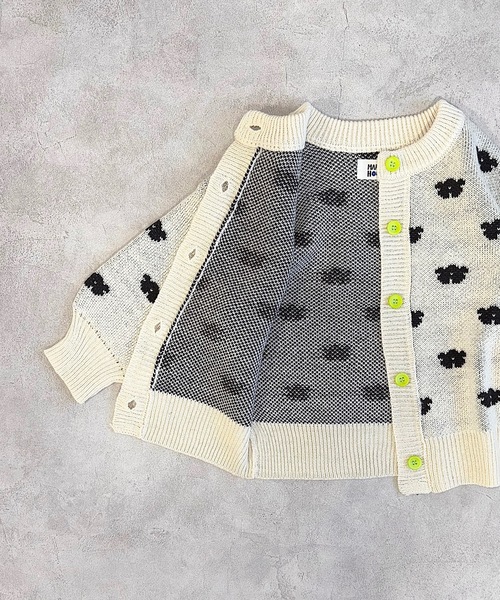 HOGAN RANCH WEAR（ホーガンランチウエア）の「【おうちで洗えるニット】ジャガードニットカーディガン（kids/S～LL）（カーディガン/ボレロ・キッズ・ピンク/オレンジ/マルチ/オフホワイト・L/M/S/LL）」の6枚目の写真