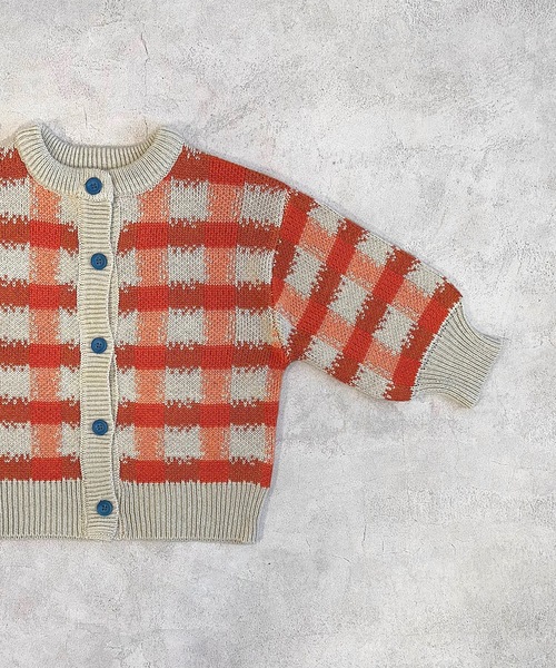 HOGAN RANCH WEAR（ホーガンランチウエア）の「【おうちで洗えるニット】ジャガードニットカーディガン（kids/S～LL）（カーディガン/ボレロ・キッズ・ピンク/オレンジ/マルチ/オフホワイト・L/M/S/LL）」の11枚目の写真