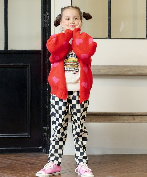 HOGAN RANCH WEAR（ホーガンランチウエア）の「【おうちで洗えるニット】ジャガードニットカーディガン（kids/S～LL）（カーディガン/ボレロ・キッズ・ピンク/オレンジ/マルチ/オフホワイト・L/M/S/LL）」の17枚目の写真