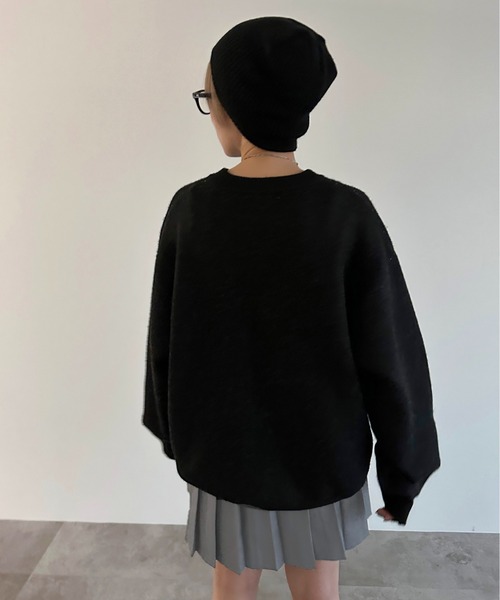 apres jour mignon(アプレジュールミニョン)の「ロゴジャガードリボンニット【ZOZOTOWN限定アイテム】(ニット/セーター・レディース・ブラック/グレー/ライトグレー・X-LARGE/フリー)」の15枚目の写真