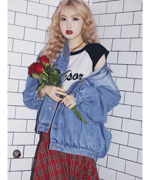 jouetie（ジュエティ）の「リボンステッチニット（ニット/セーター・レディース・オフホワイト/ピンク/ブルー・MEDIUM）」の4枚目の写真