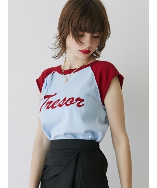 jouetie（ジュエティ）の「リボンステッチニット（ニット/セーター・レディース・オフホワイト/ピンク/ブルー・MEDIUM）」の6枚目の写真