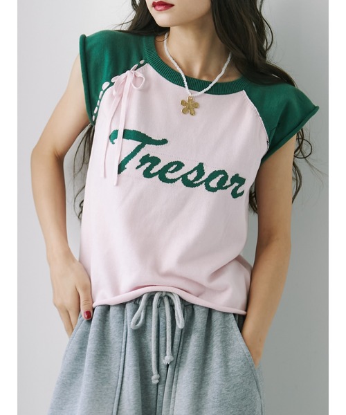 jouetie（ジュエティ）の「リボンステッチニット（ニット/セーター・レディース・オフホワイト/ピンク/ブルー・MEDIUM）」の3枚目の写真