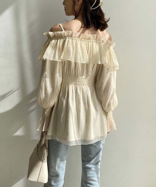 one after another NICE CLAUP（ワンアフターアナザーナイスクラップ）の「2way/ペプラムチュニック（シャツ/ブラウス・レディース・アイボリー/グレー/ブラック・FREE）」の8枚目の写真