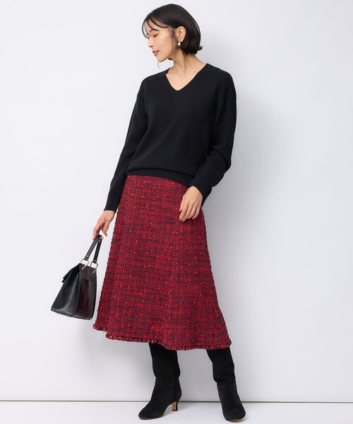 23区（ニジュウサンク）の「【洗える】ウールカシミヤ Vネック ニット（ニット/セーター・レディース・ライラック系/ベージュ系/イエロー系/ピンク系/ブラック系/スカイブルー系・40/38）」の7枚目の写真